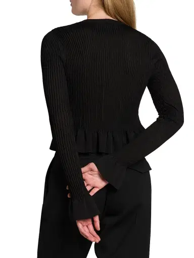 Jil Sander Women's Frill-Trim Rib-Knit Cardigan | Thumbnail 5