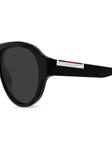 Gucci Men's Subtle Web Sporty 55MM Pilot Sunglasses - Black | Thumbnail 3