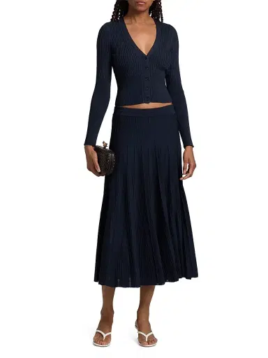 Simkhai Women's Ailany Rib-Knit Cardigan - Midnight - Size XS | Thumbnail 2
