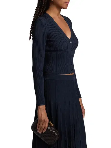 Simkhai Women's Ailany Rib-Knit Cardigan - Midnight - Size XS | Thumbnail 4