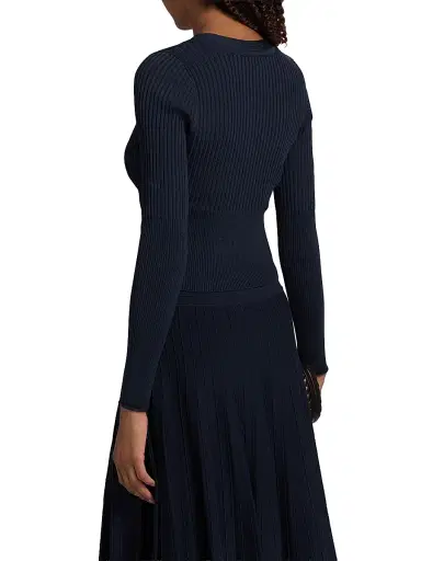 Simkhai Women's Ailany Rib-Knit Cardigan - Midnight - Size XS | Thumbnail 5