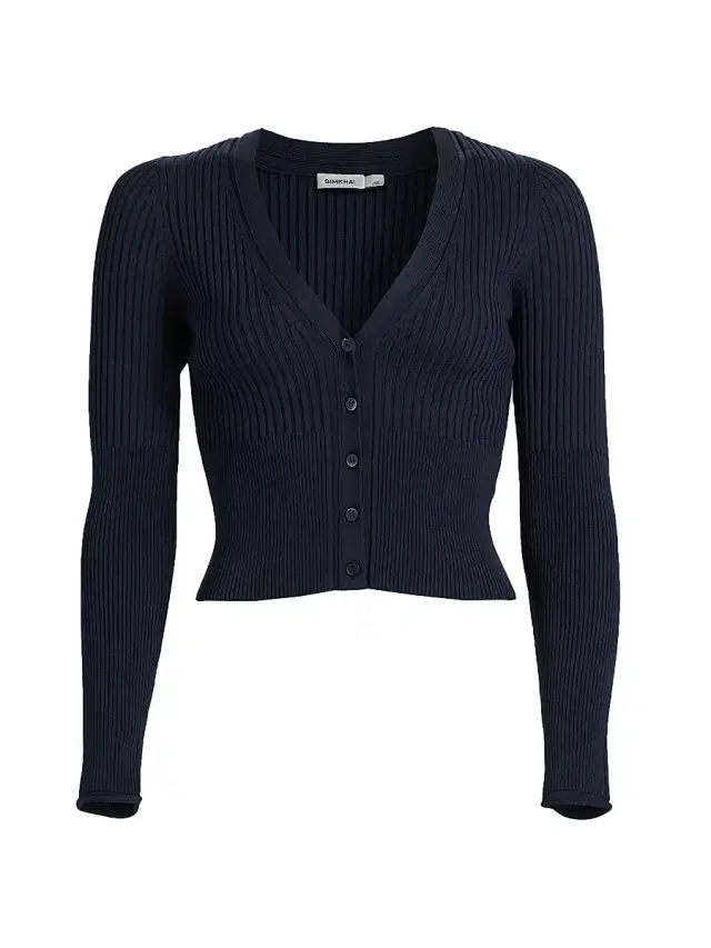 SIMKHAI Women's Ailany Rib-Knit Cardigan - Midnight