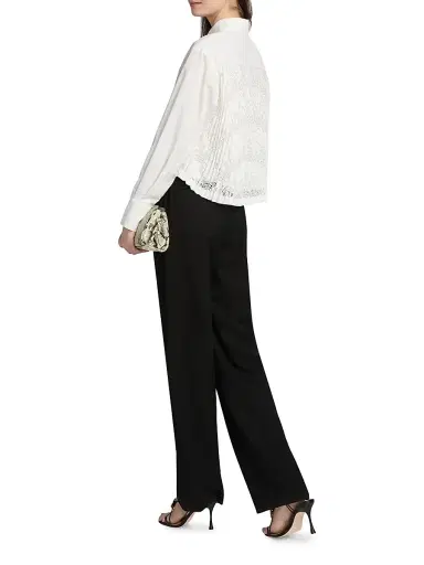 Simkhai Women's Kacey Lace Cotton Button-Front Shirt - Ivory - Size XS | Thumbnail 2
