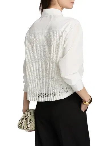 Simkhai Women's Kacey Lace Cotton Button-Front Shirt - Ivory - Size XS | Thumbnail 5