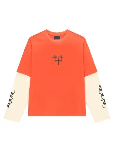RTA Men's Exodus Loris Double-Layered T-Shirt - Orange Planetary - Size Large | Thumbnail 1