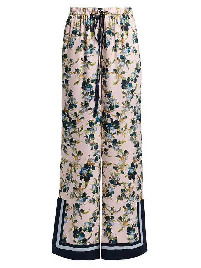Women's Asher Trailing Iris Drawstring Pants - Rosy Cloud Multi