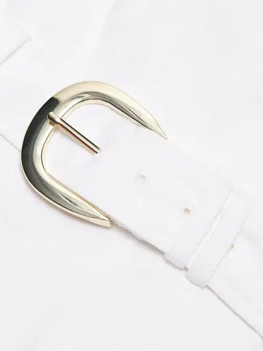 Cinq à Sept Women's Cambree Belted Denim Midi-Dress - White - Size 14 | Thumbnail 7