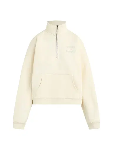 Favorite Daughter Women's The Logo Half-Zip Sweatshirt - Gardenia Light Sage - Size Large | Thumbnail 1