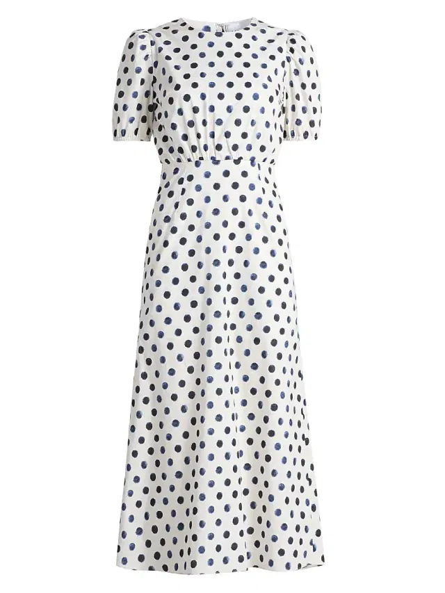 Women's Blanche Polka Dot Midi-Dress - Polka Dot