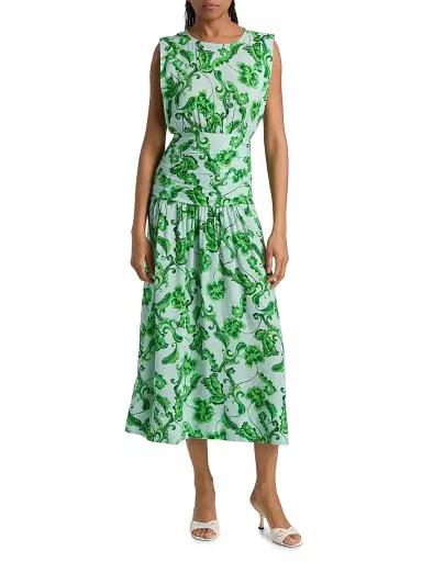 MISA Los Angeles Women's Divya Linen-Blend Midi-Dress - Floral Paisley | Thumbnail 2 MISA Los Angeles Women's Divya Linen-Blend Midi-Dress - Floral Paisley | Thumbnail 2