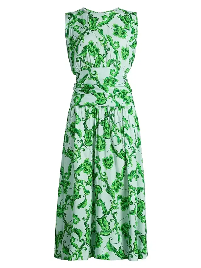 Women's Divya Linen-Blend Midi-Dress - Floral Paisley