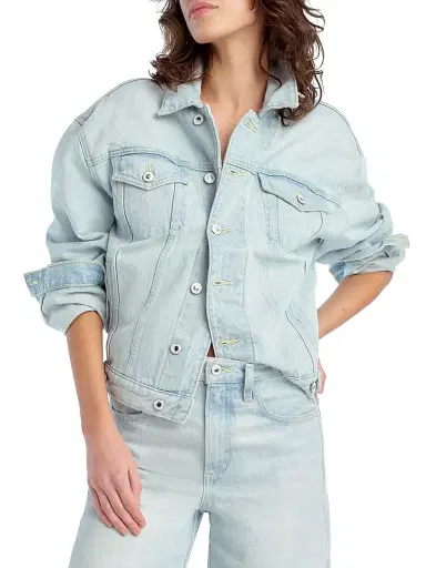 Favorite Daughter Women's The Otto Denim Trucker Jacket - Freeport - Size XS | Thumbnail 3