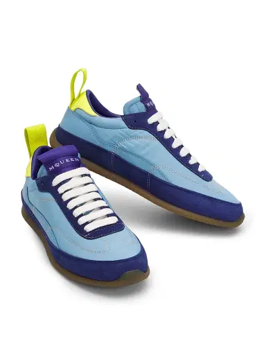 Alexander McQueen Women's EC1 Colorblocked Low-Top Sneakers - Demin Blue Navy Yellow - Size 5.5 | Thumbnail 2 Alexander McQueen Women's EC1 Colorblocked Low-Top Sneakers - Demin Blue Navy Yellow - Size 5.5 | Thumbnail 2