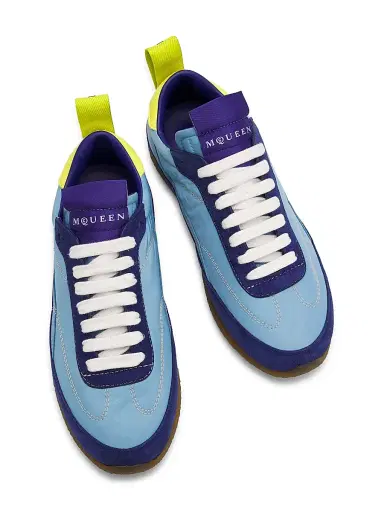 Alexander McQueen Women's EC1 Colorblocked Low-Top Sneakers - Demin Blue Navy Yellow - Size 5.5 | Thumbnail 4 Alexander McQueen Women's EC1 Colorblocked Low-Top Sneakers - Demin Blue Navy Yellow - Size 5.5 | Thumbnail 4