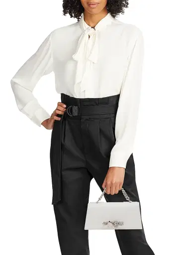 Alexander McQueen Women's Mini Jewelled Croc-Embossed Leather Shoulder Bag - White Multi | Thumbnail 3 Alexander McQueen Women's Mini Jewelled Croc-Embossed Leather Shoulder Bag - White Multi | Thumbnail 3