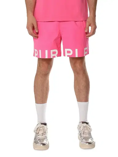 Purple Brand Men's All Around Logo Shorts | Thumbnail 1 Purple Brand Men's All Around Logo Shorts | Thumbnail 1