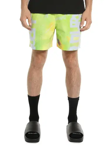 Purple Brand Men's All Around Logo Shorts - Green And Lavender - Size XXL | Thumbnail 1