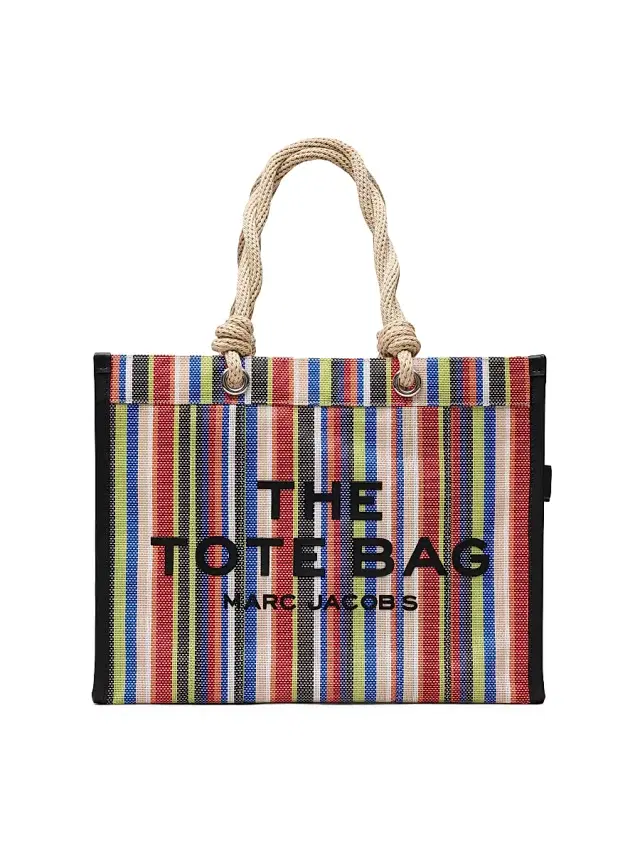Women's The Stripe Mesh  Tote Bag - Red Multi