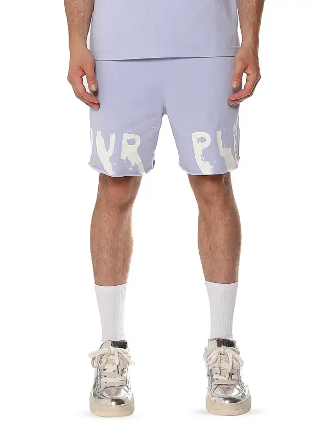 Men's Logo Fleece Elasticized Shorts - Purple