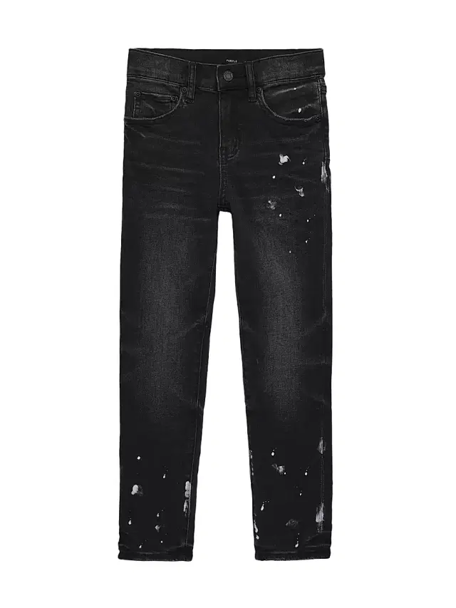 Little Boy's & Boy's Paint Splatter Skinny Jeans - Black