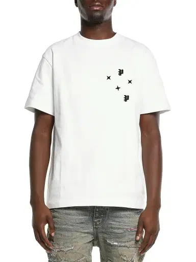 Purple Brand Men's Logo-Embroidered Cotton T-Shirt - White - Size XXL | Thumbnail 1 Purple Brand Men's Logo-Embroidered Cotton T-Shirt - White - Size XXL | Thumbnail 1
