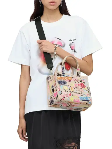 Marc Jacobs Women's The Punk Scribble Canvas Small Tote Bag | Thumbnail 2 Marc Jacobs Women's The Punk Scribble Canvas Small Tote Bag | Thumbnail 2