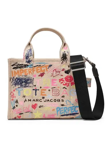Marc Jacobs Women's The Punk Scribble Canvas Small Tote Bag | Thumbnail 1 Marc Jacobs Women's The Punk Scribble Canvas Small Tote Bag | Thumbnail 1
