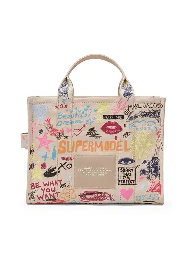 Marc Jacobs Women's The Punk Medium Scribble Canvas Tote Bag | Thumbnail 4 Marc Jacobs Women's The Punk Medium Scribble Canvas Tote Bag | Thumbnail 4