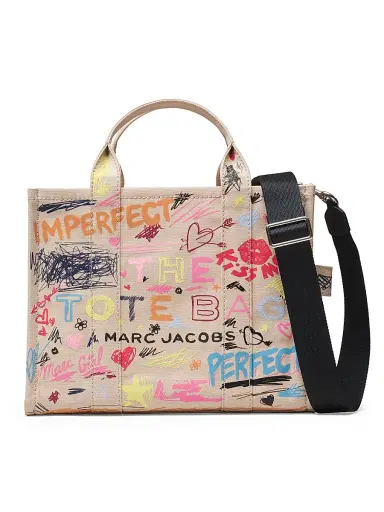 Marc Jacobs Women's The Punk Medium Scribble Canvas Tote Bag | Thumbnail 1 Marc Jacobs Women's The Punk Medium Scribble Canvas Tote Bag | Thumbnail 1