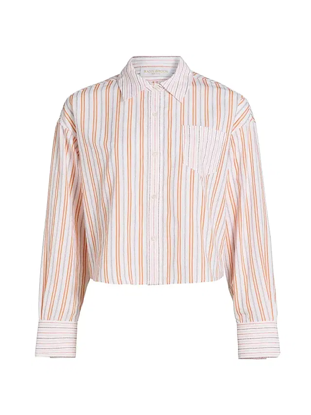 Women's Marnie Striped Shirt - Sunset Orange Stripe Combo