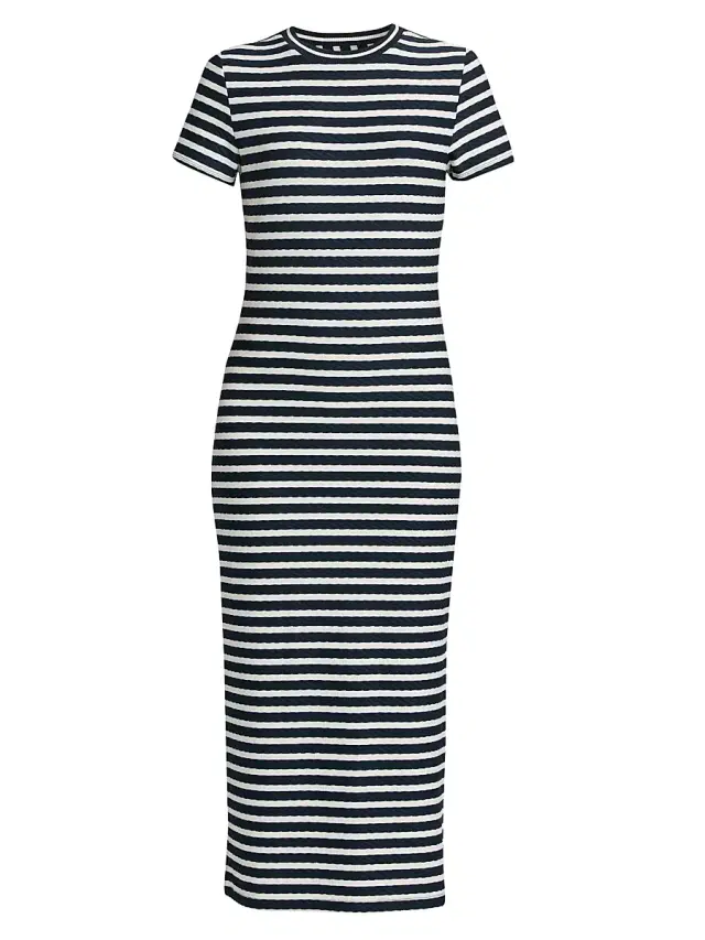 Women's Skye Striped T-Shirt Midi-Dress - Navy Stripe