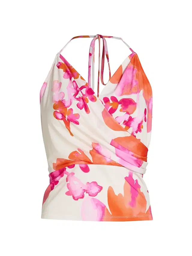 Women's Simone Floral Top - Sunset Orange Floral