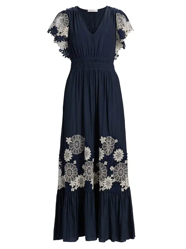 Ramy Brook Women's Georgie Crochet Lace Midi-Dress - Navy