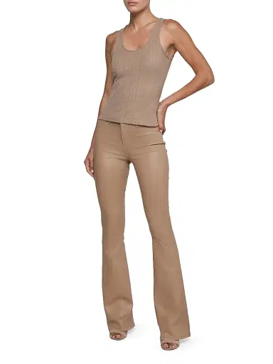 L'Agence Women's Marty Coated High-Rise Flare Jeans - Cappuccino Coated - Size 24 | Thumbnail 2