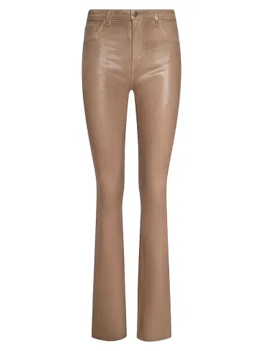 L'Agence Women's Marty Coated High-Rise Flare Jeans - Cappuccino Coated - Size 24 | Thumbnail 1