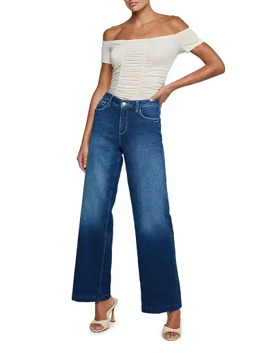L'Agence Women's Baliegh Ruched Bodysuit - Vintage White - Size Medium | Thumbnail 2