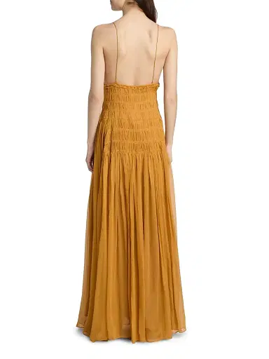 Ulla Johnson Women's Atrani SIlk Gown - Ochre - Size 8 | Thumbnail 5 Ulla Johnson Women's Atrani SIlk Gown - Ochre - Size 8 | Thumbnail 5