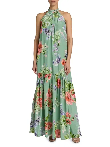 Hemant & Nandita Women's Floral A-Line Maxi Dress | Thumbnail 3