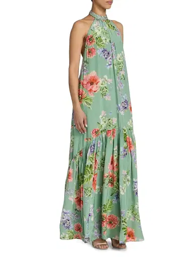 Hemant & Nandita Women's Floral A-Line Maxi Dress | Thumbnail 4