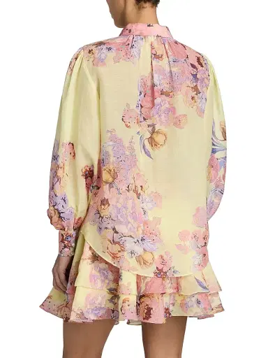 Hemant & Nandita Women's Floral Boho Shirt - Yellow | Thumbnail 5 Hemant & Nandita Women's Floral Boho Shirt - Yellow | Thumbnail 5