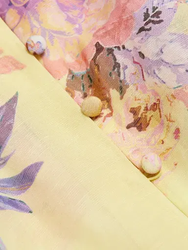 Hemant & Nandita Women's Floral Boho Shirt - Yellow | Thumbnail 7 Hemant & Nandita Women's Floral Boho Shirt - Yellow | Thumbnail 7