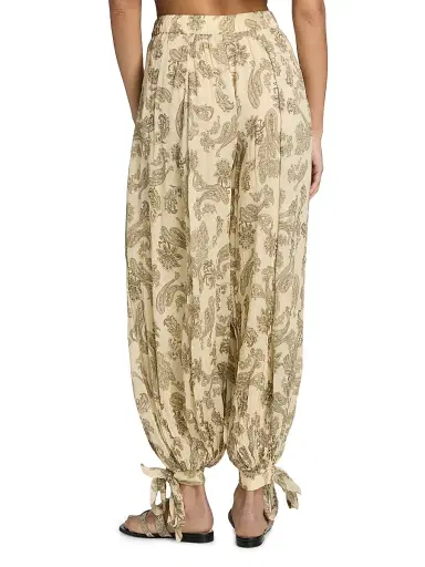 Hemant & Nandita Women's Printed Tie-Cuff Harem Pants - Size XL | Thumbnail 5