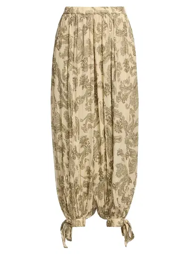 Hemant & Nandita Women's Printed Tie-Cuff Harem Pants - Size XL | Thumbnail 1
