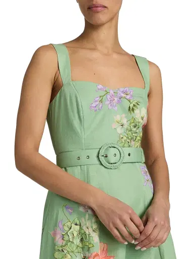 Hemant & Nandita Women's Tie-Waist Floral A-Line Midi-Dress | Thumbnail 6 Hemant & Nandita Women's Tie-Waist Floral A-Line Midi-Dress | Thumbnail 6