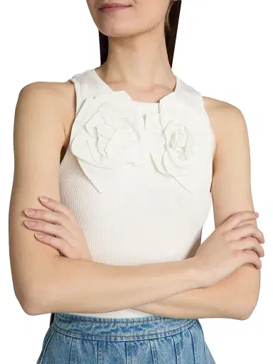 Aknvas Women's Camille Flower Appliqué Cotton Tank | Thumbnail 6 Aknvas Women's Camille Flower Appliqué Cotton Tank | Thumbnail 6