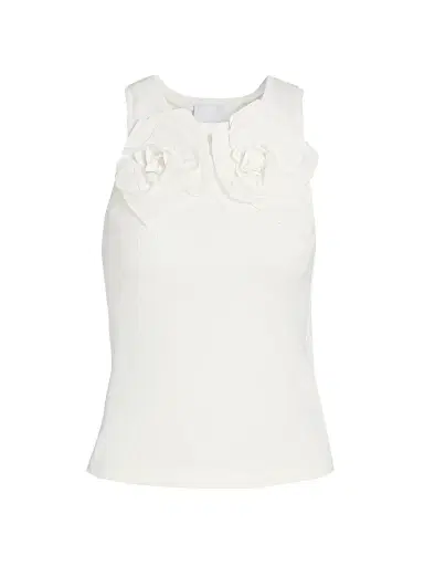 Aknvas Women's Camille Flower Appliqué Cotton Tank | Thumbnail 1 Aknvas Women's Camille Flower Appliqué Cotton Tank | Thumbnail 1