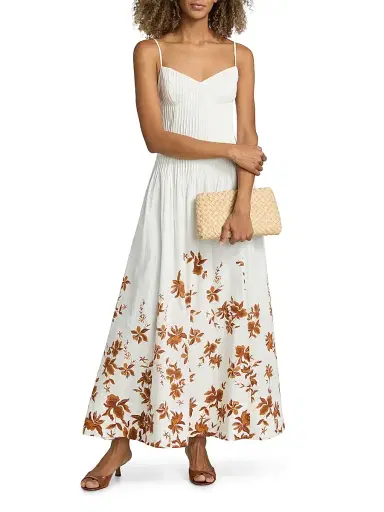 Hemant & Nandita Women's Floral Cotton Maxi Dress | Thumbnail 2 Hemant & Nandita Women's Floral Cotton Maxi Dress | Thumbnail 2