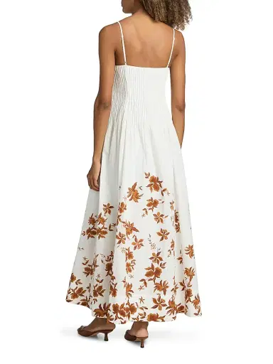Hemant & Nandita Women's Floral Cotton Maxi Dress - Ivory - Size Large | Thumbnail 5