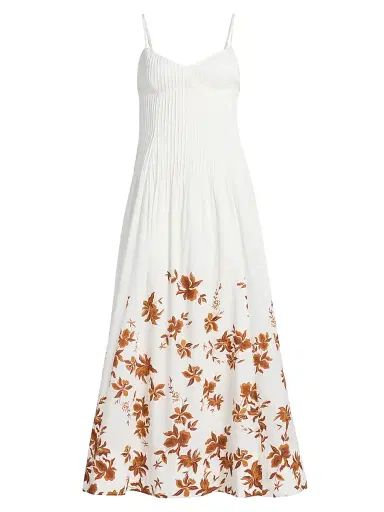 Hemant & Nandita Women's Floral Cotton Maxi Dress - Ivory - Size Large | Thumbnail 1