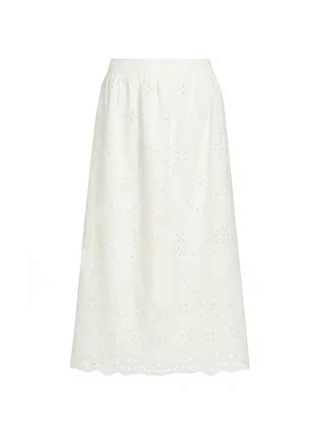 Hemant & Nandita Women's Broderie Anglaise A-Line Midi-Skirt - White